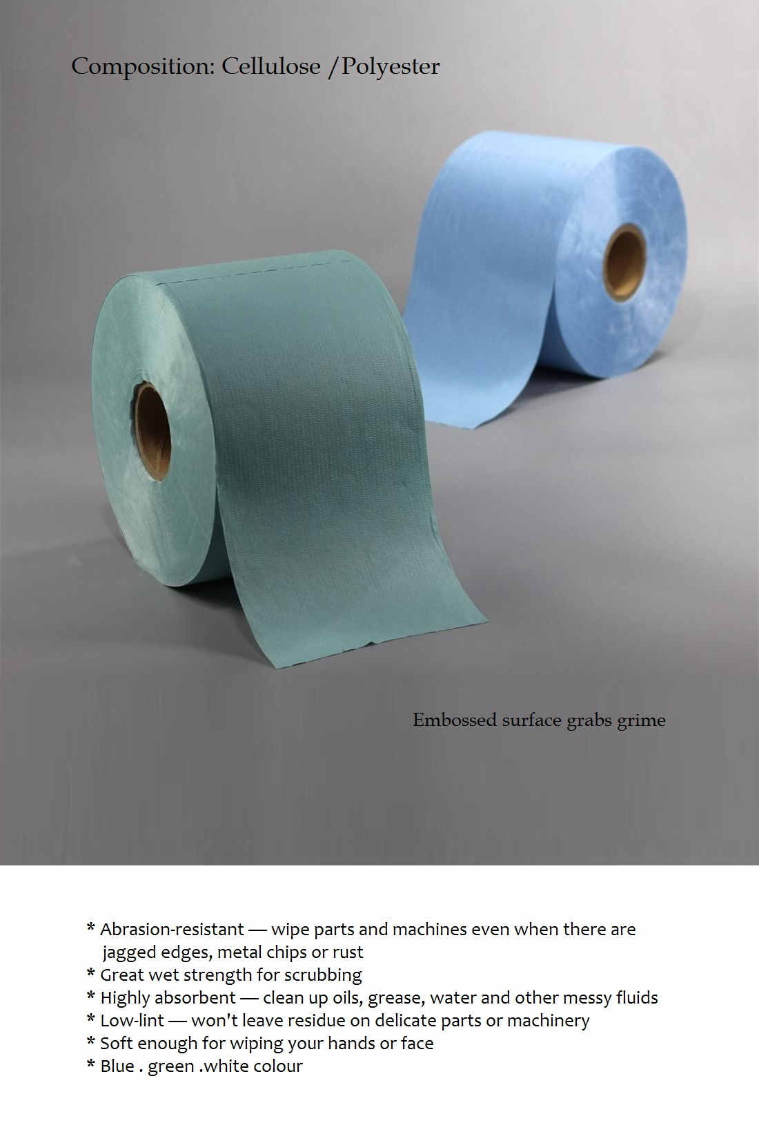 Cellulose Polyester Cleaning Cloth Roll