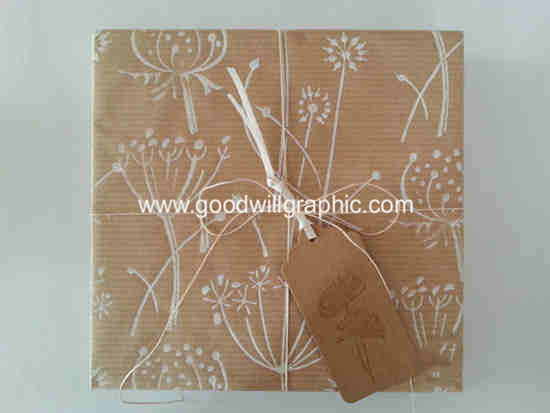 Flower Printed Kraft Wrapping Paper